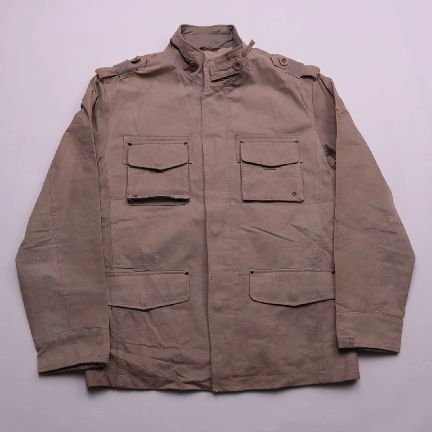 Коричневая кожаная куртка Authentic с карманами, размер 50 (L)